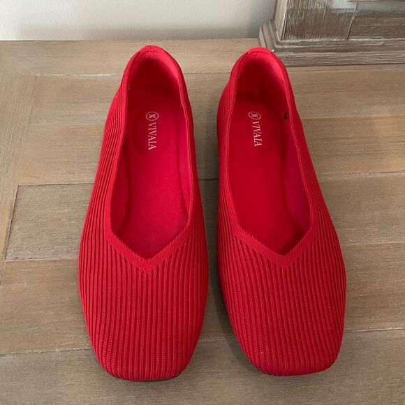VIVAIA Red Margo Walker Knit Loafers - Picture 3 of 9